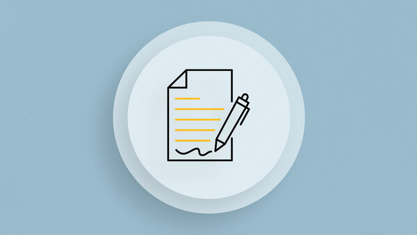 Symbolic image showing a document or contract, along with a pen and a signature.