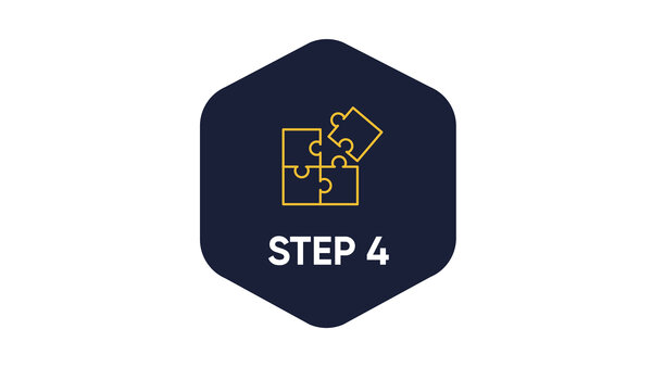 Abbildung zeigt ein Puzzle-Symbol für Schritt 4